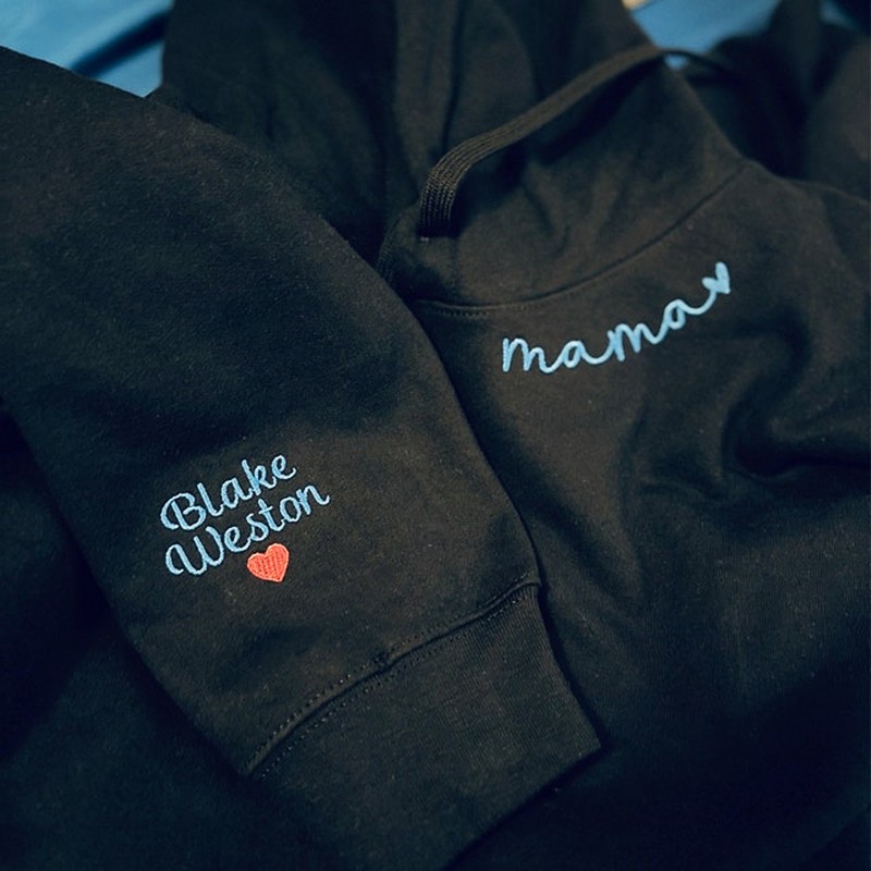 Benutzerdefinierte Mama bestickt Sweatshirt Hoodie mit Kindernamen für Muttertag Geschenkideen
