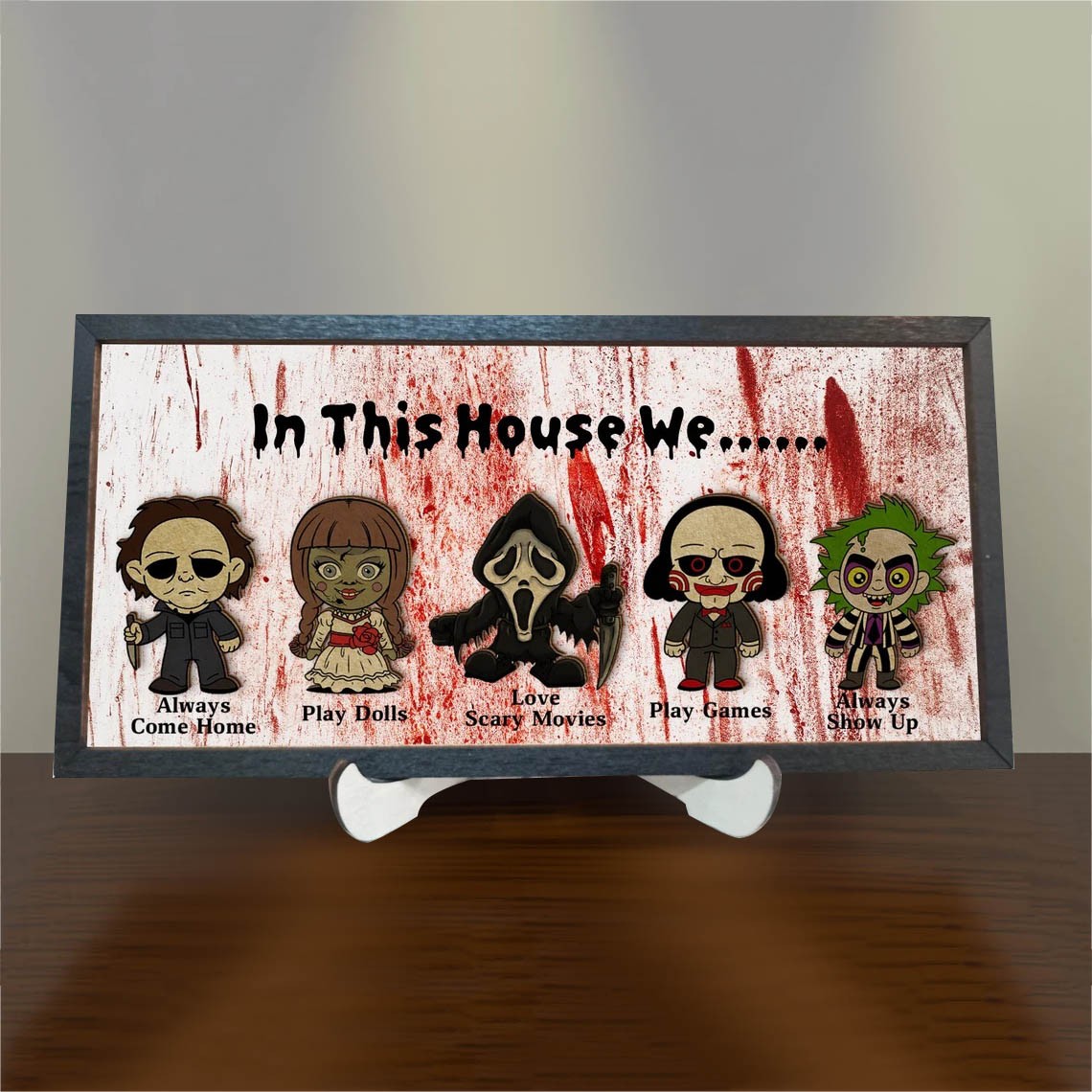 Happy Halloween Horror Movie Sign Home Decor