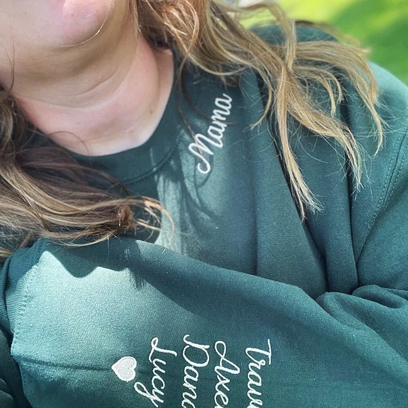 Benutzerdefinierte Mama bestickt Sweatshirt Hoodie mit Kindernamen für Muttertag Geschenkideen