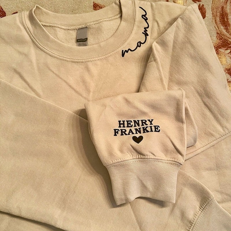 Benutzerdefinierte Mama bestickt Sweatshirt Hoodie mit Kindernamen für Muttertag Geschenkideen