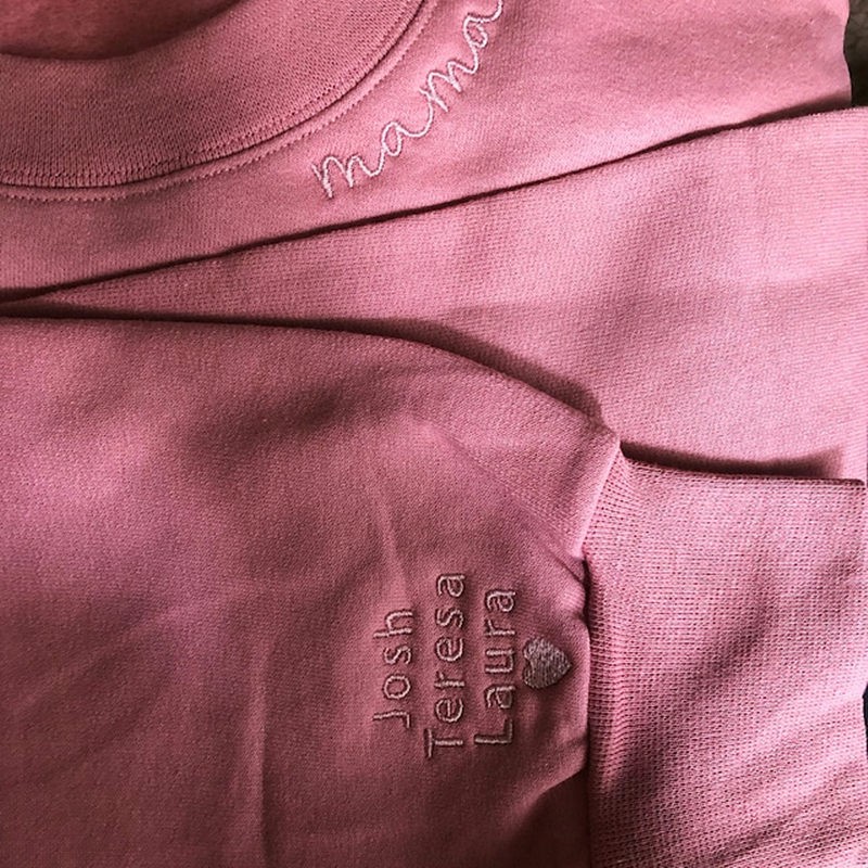 Benutzerdefinierte Mama bestickt Sweatshirt Hoodie mit Kindernamen für Muttertag Geschenkideen