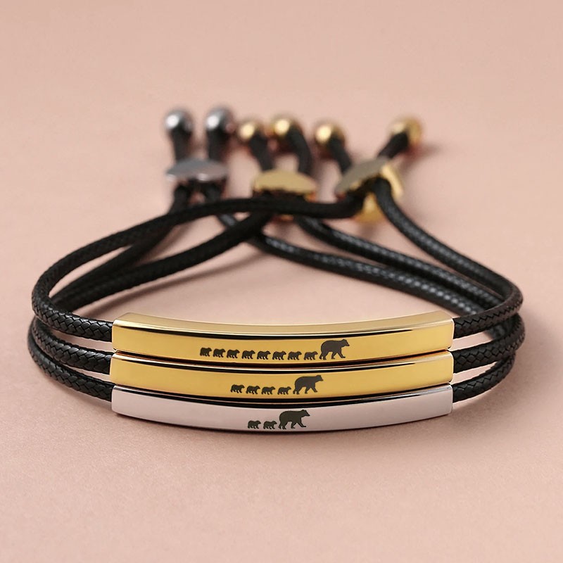 Personalisiertes Mama-Bären-Armband für Mama und Oma