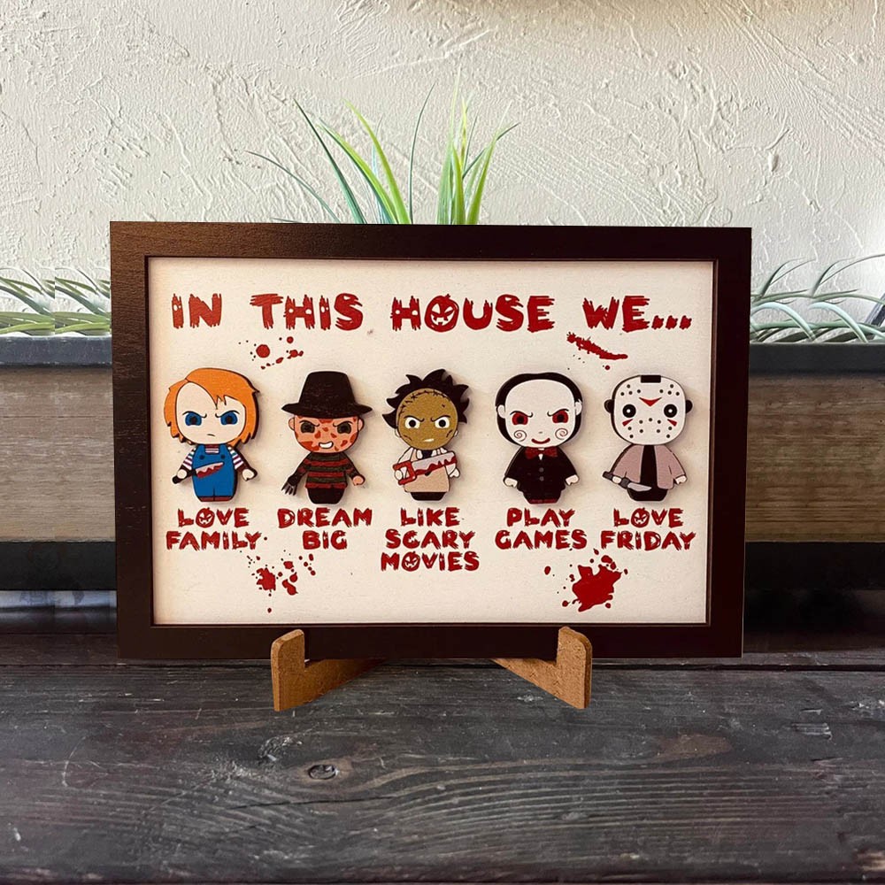 Happy Halloween Horror Movie Sign Home Decor