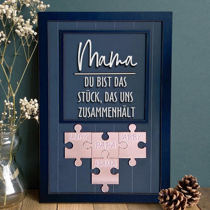 Benutzerdefinierte Mama Puzzle Zeichen mit Namen der Kinder für Mama Oma Muttertag