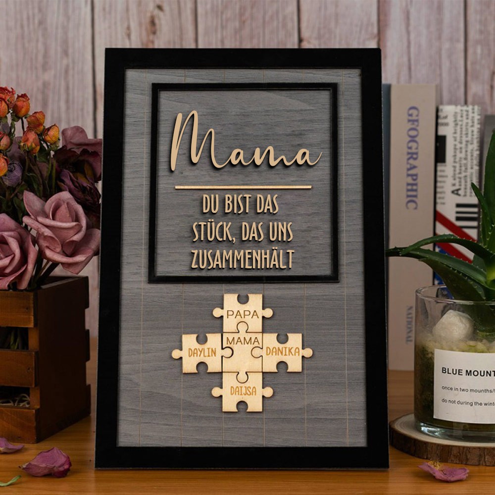 Benutzerdefinierte Mama Puzzle Zeichen mit Namen des Kindes für Mama/Oma Weihnachtsgeschenk