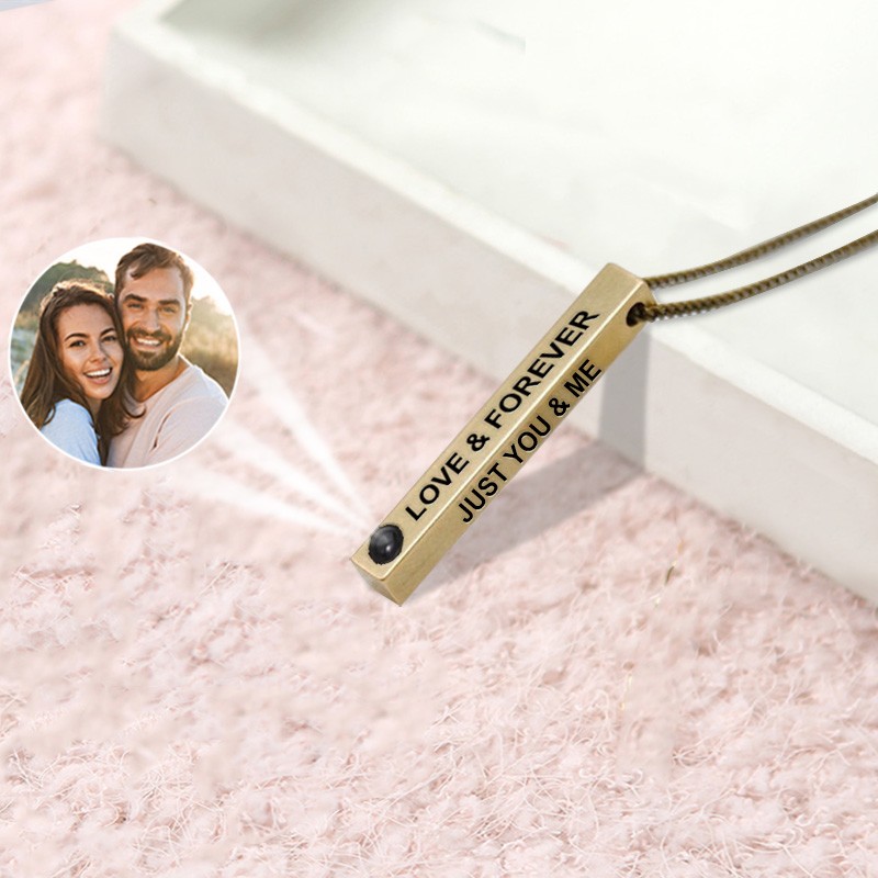 Personalisierte Fotoprojektions-Halskette für Ihn, ihren Valentinstag