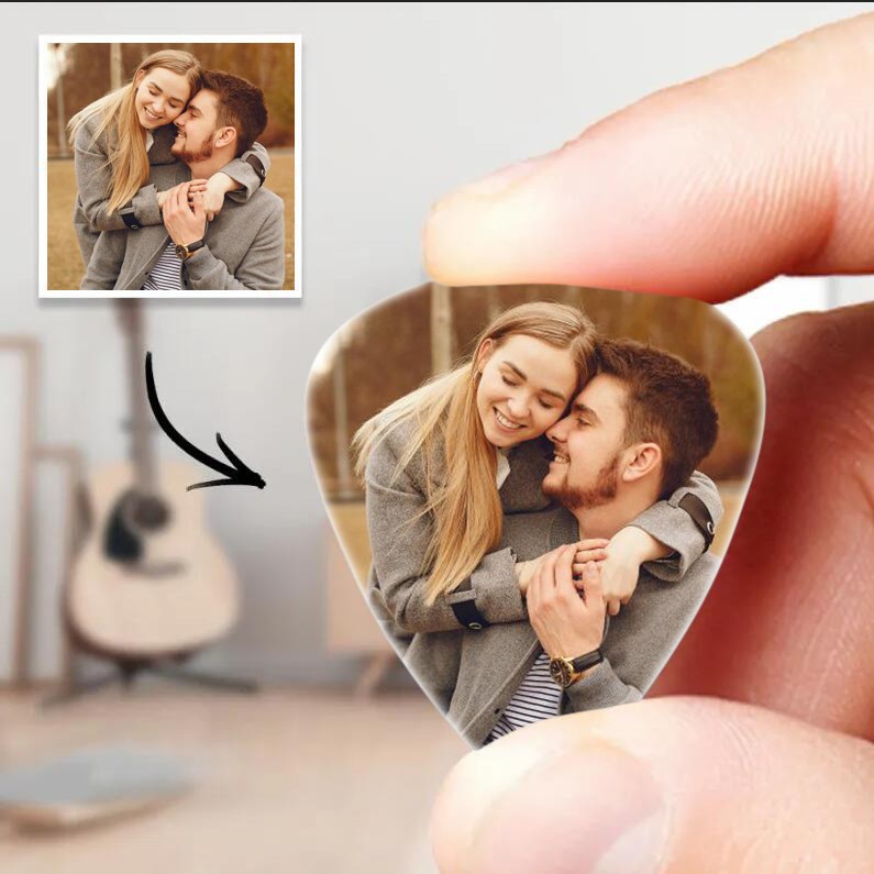 Personalisiertes Plektrum mit Foto für Musiker Weihnachtsgeschenke