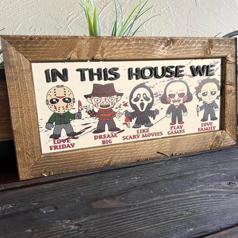 Happy Halloween Horror Movie Sign Home Decor