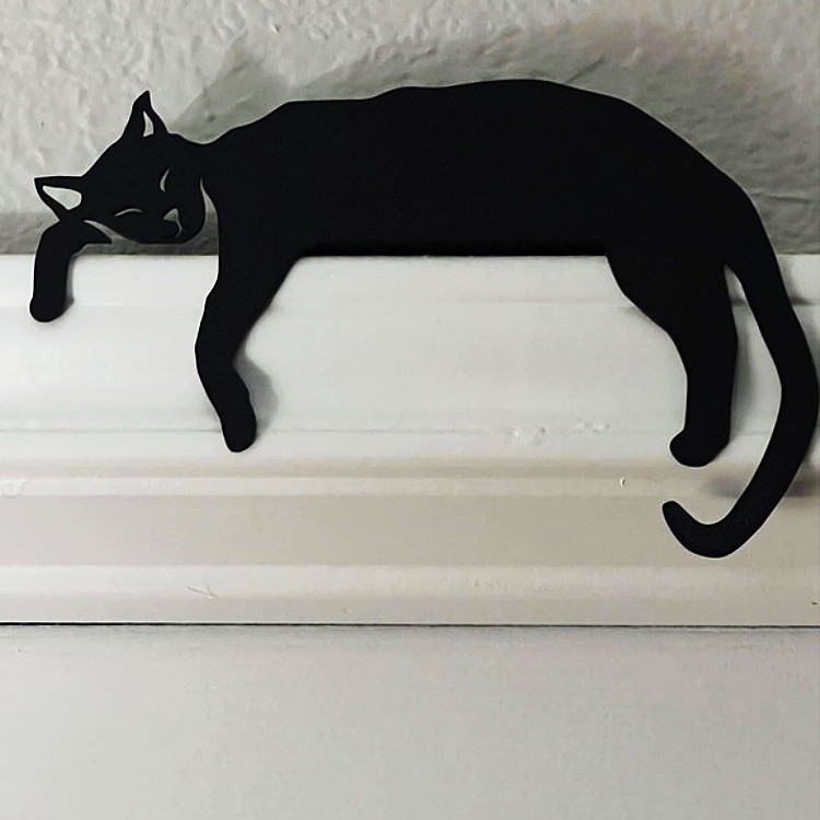 Halloween Black Cat Ghost Door Corner Sign