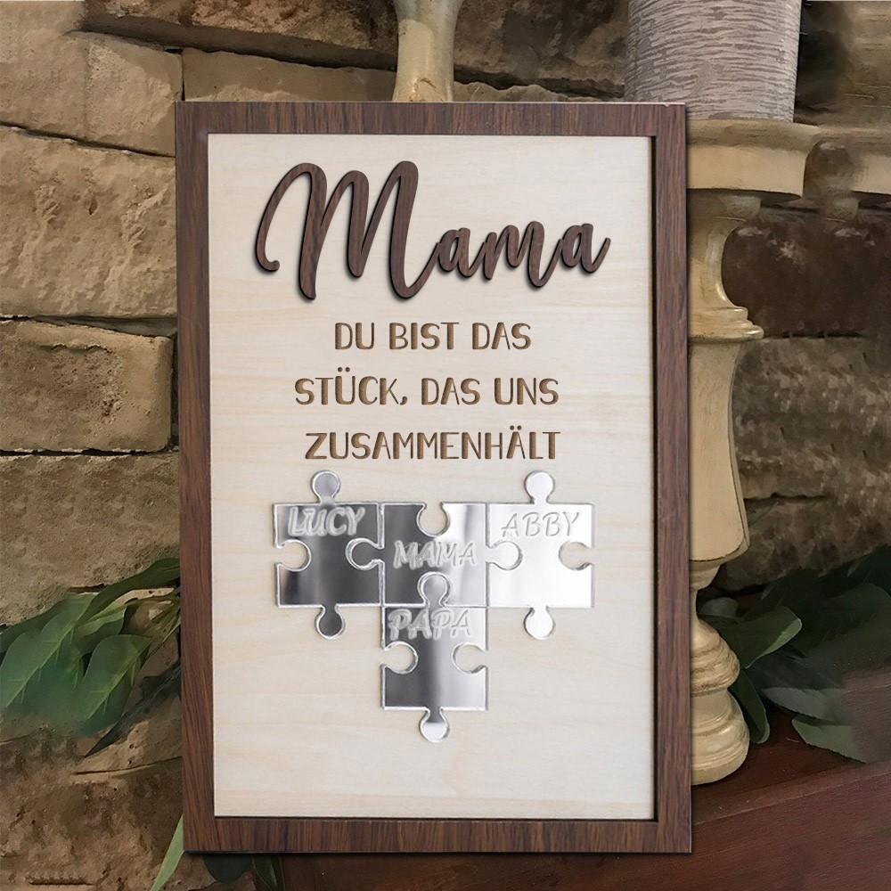 Benutzerdefinierte Mama Puzzle Zeichen mit Namen der Kinder für Mama Oma Muttertag