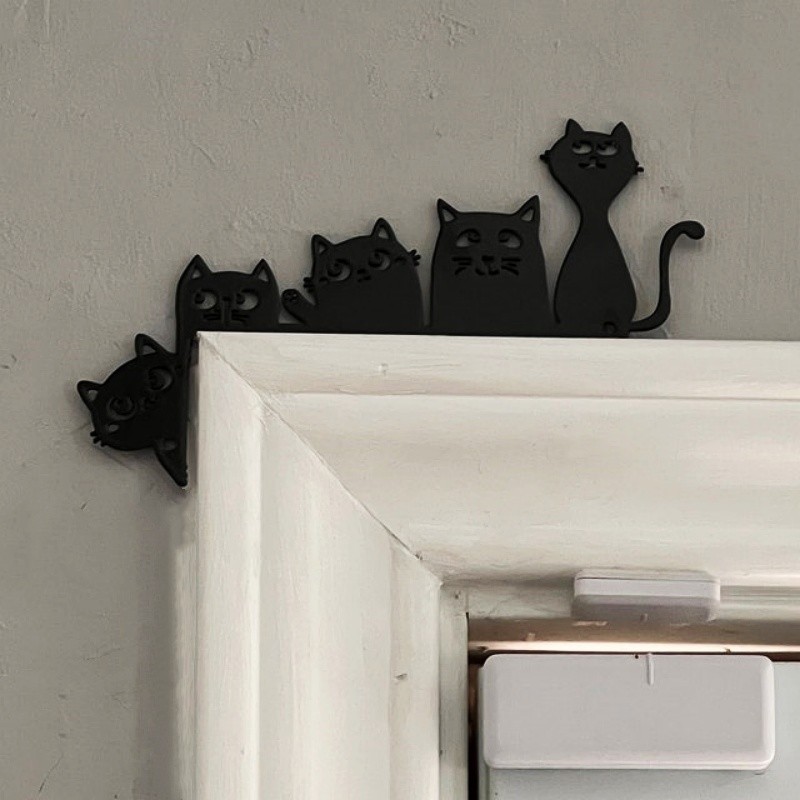 Halloween Black Cat Ghost Door Corner Sign