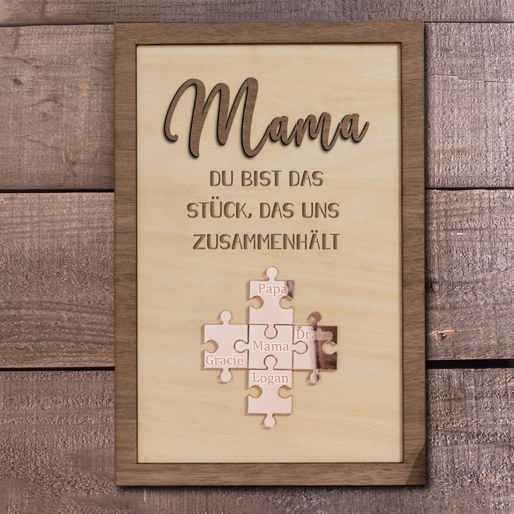 Benutzerdefinierte Mama Puzzle Zeichen mit Namen der Kinder für Mama Oma Muttertag