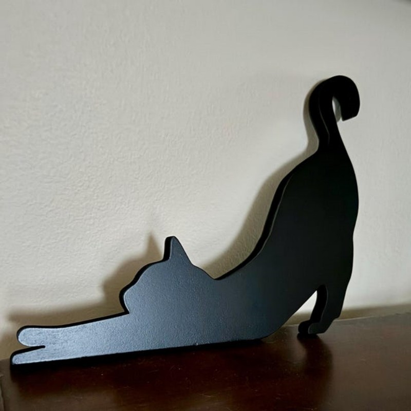 Halloween Black Cat Ghost Door Corner Sign