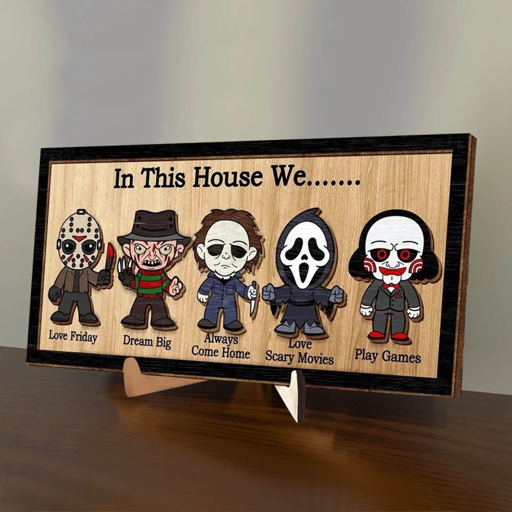 Happy Halloween Horror Movie Sign Home Decor