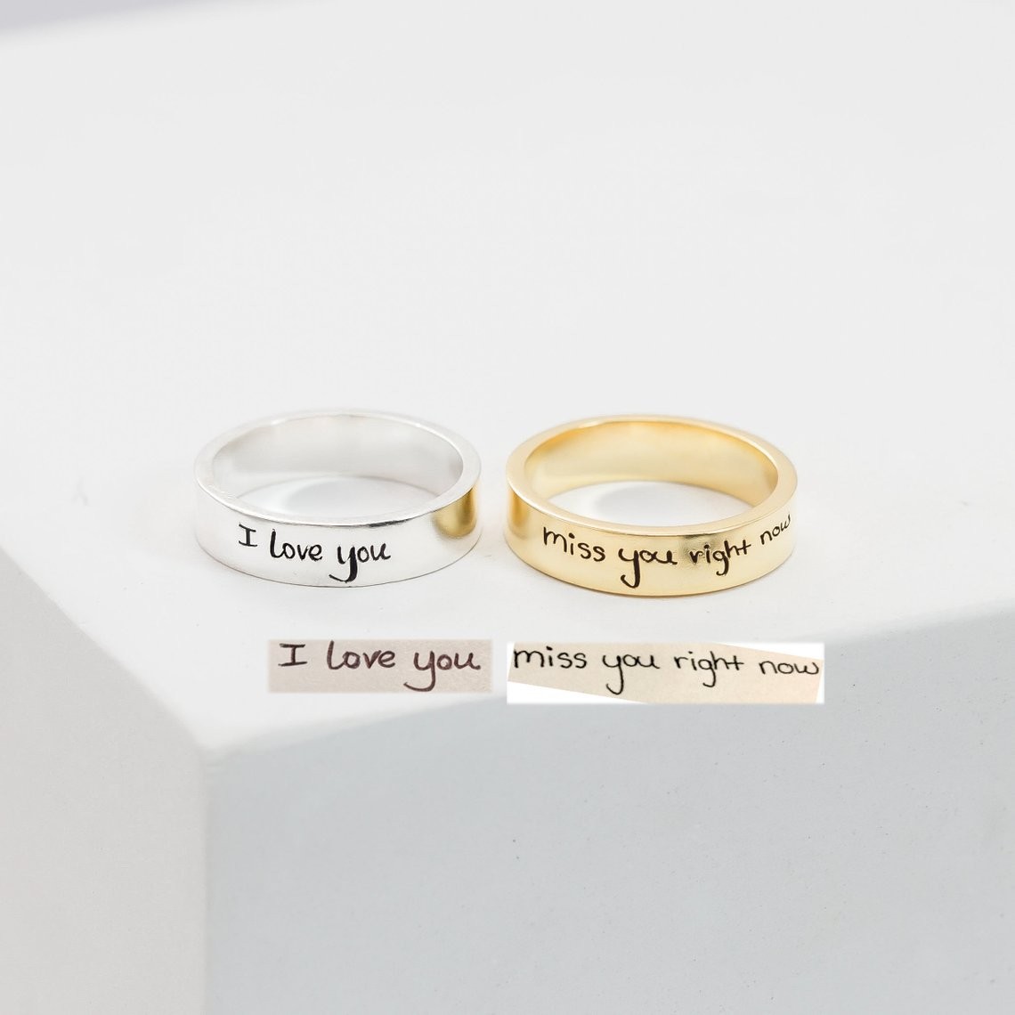 Gedenkring für Handschrift | Ewigkeitsring | Unisex-Ring | Personalisiertes Handschrift-Geschenk