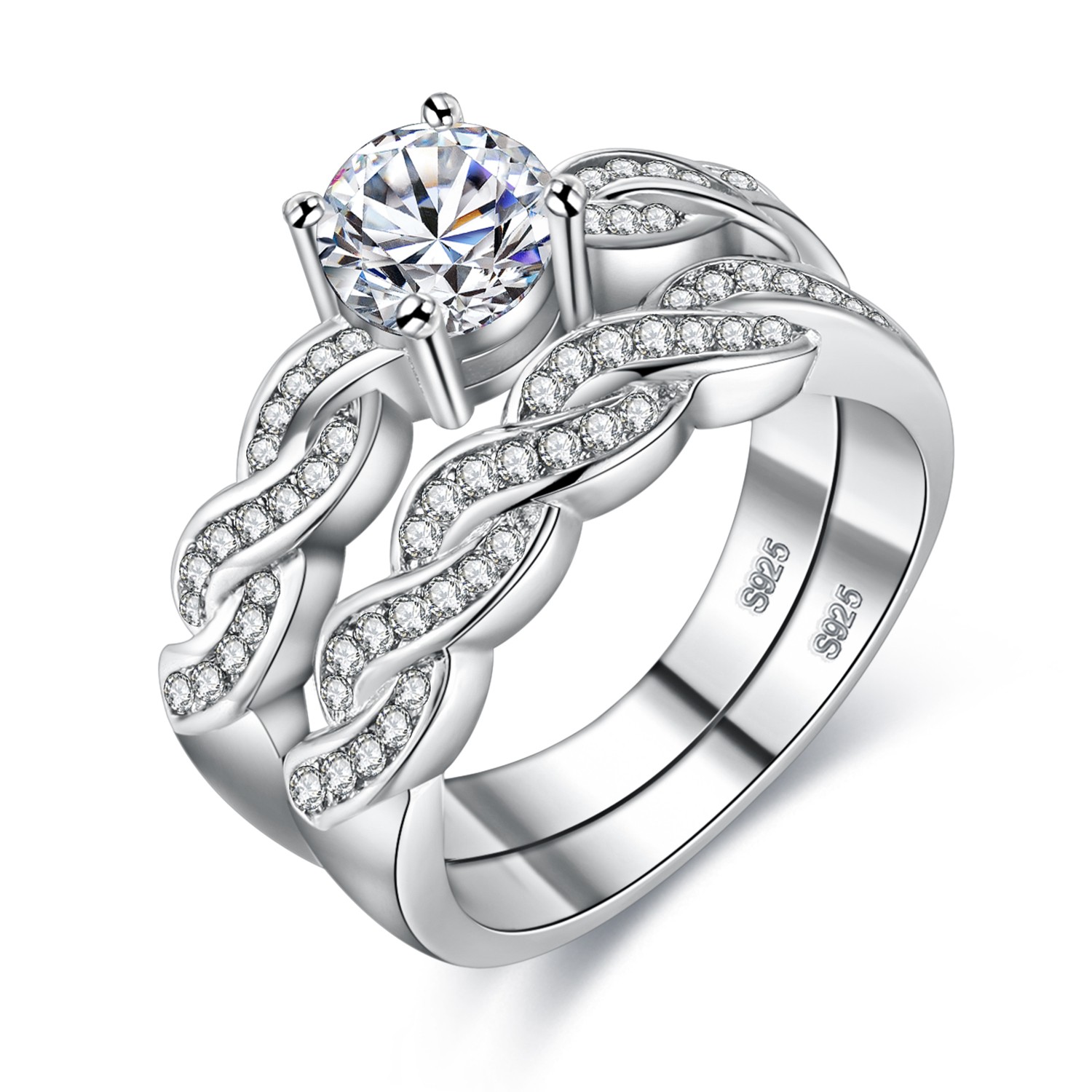 S925 Silver Lucky Love Verlobungs-Ehering