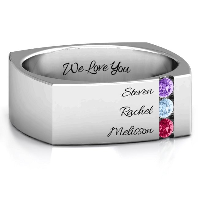 Cache Quadratischer Edelstein-Dad-Ring