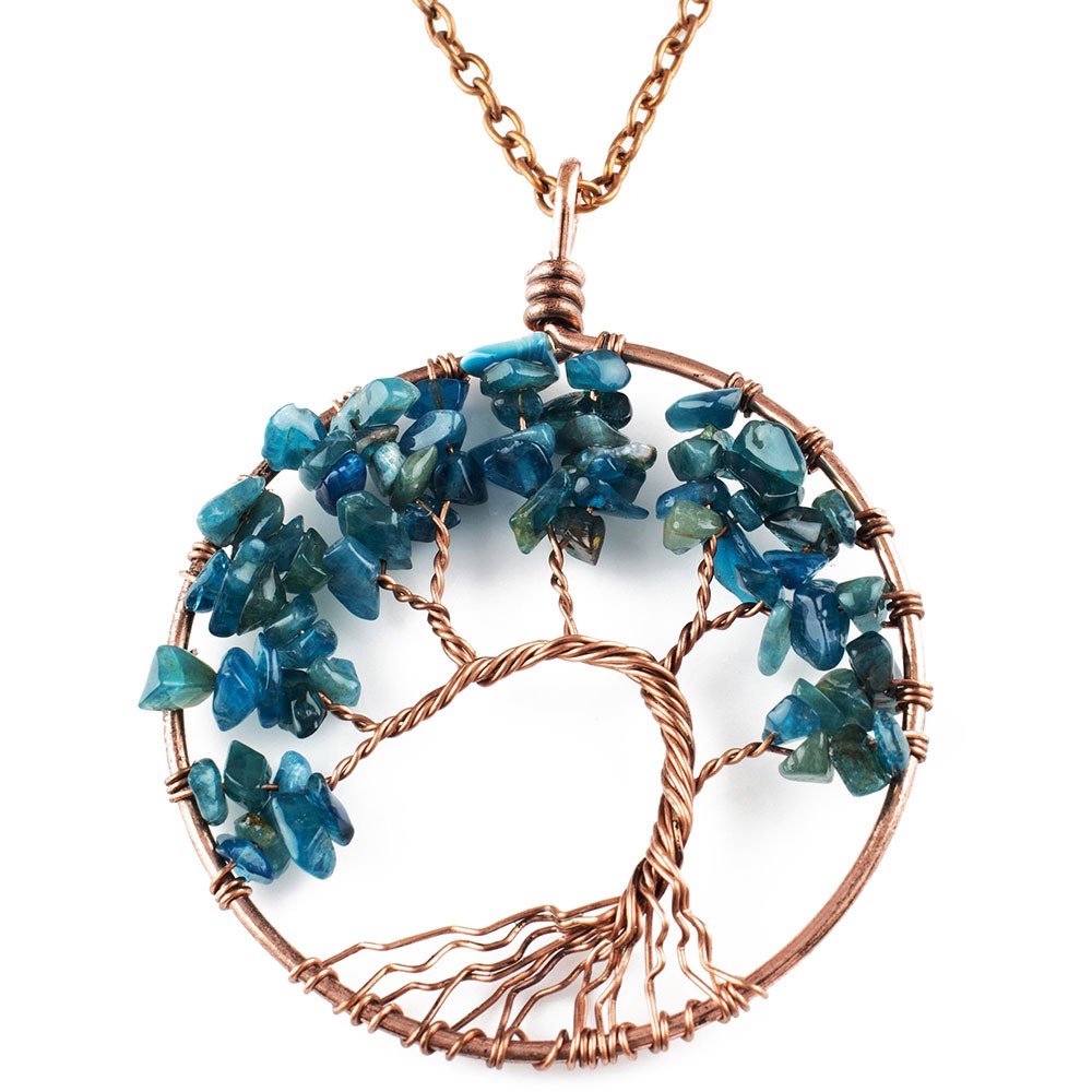 Lebensbaum Halskette Saphir-Halsketten für Frauen Lebensbaum Halskette Kupfer"