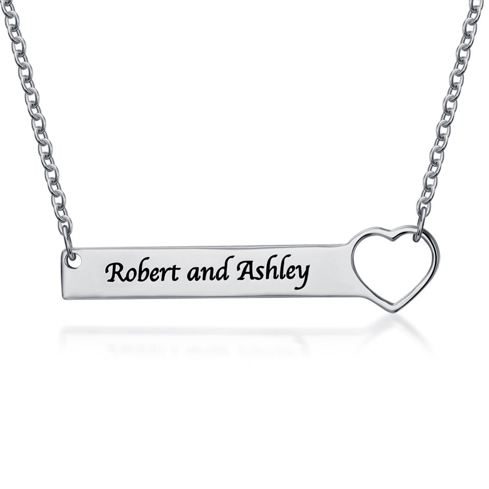 Personalisierte Coupon Namenskette Bar Personalisierte Halskette mit Herz