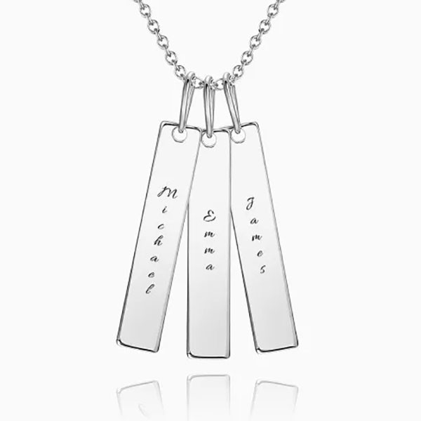 Personalisierte Bar Halskette Kundenspezifische Namensgravur Gold Halskette Geschenke