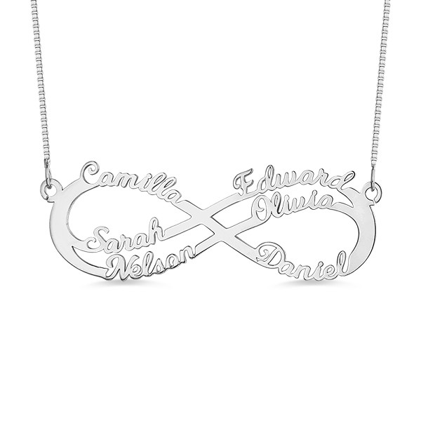 Personalisierte 6 Namen Infinity Symbol Halskette