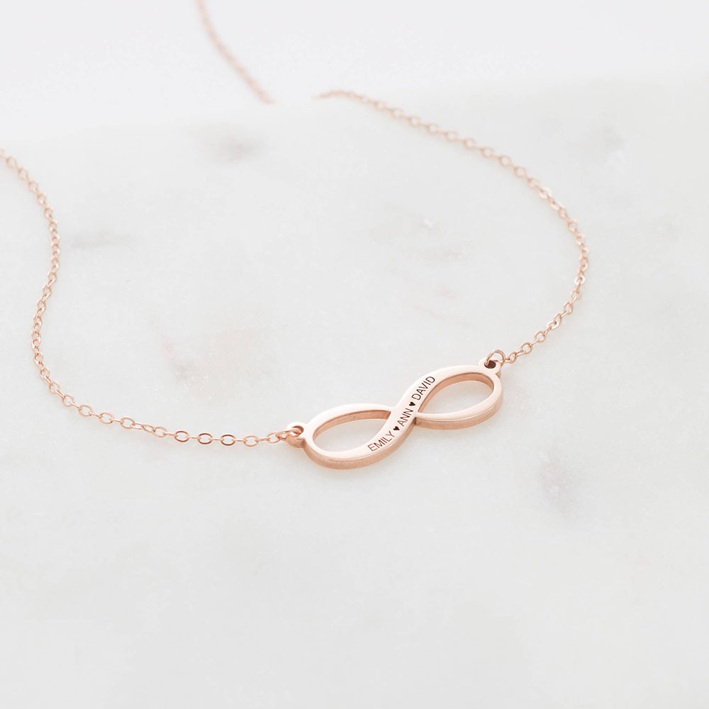 Infinity-Schmuck | Silberne Infinity Sommerhalskette | Personalisiertes Infinity-Geschenk | Mütter Geschenke