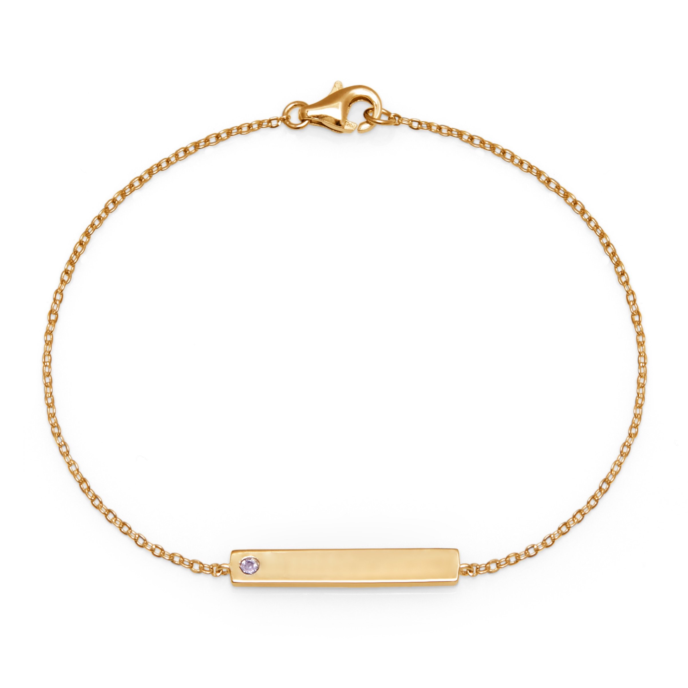 Personalisiertes Geburtsstein-Silber-Namens-Bar-Armband