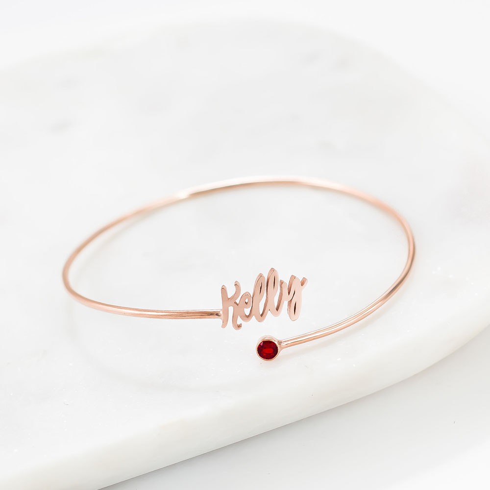 Namensarmband mit Geburtsstein | Geburtstagsgeschenk | Personalisiertes Geschenk für sie | Abschlussgeschenk | Individuelle Brautjungferngeschenke | Mutter Geschenk