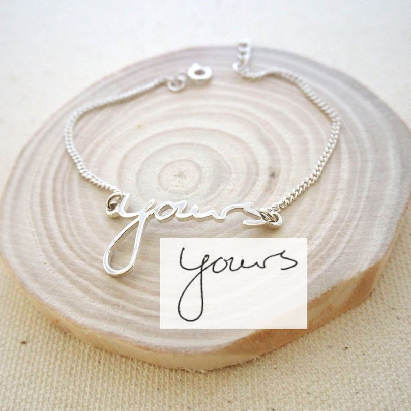 Benutzerdefinierte tatsächliche Handschrift Schmuck | Signature Armband