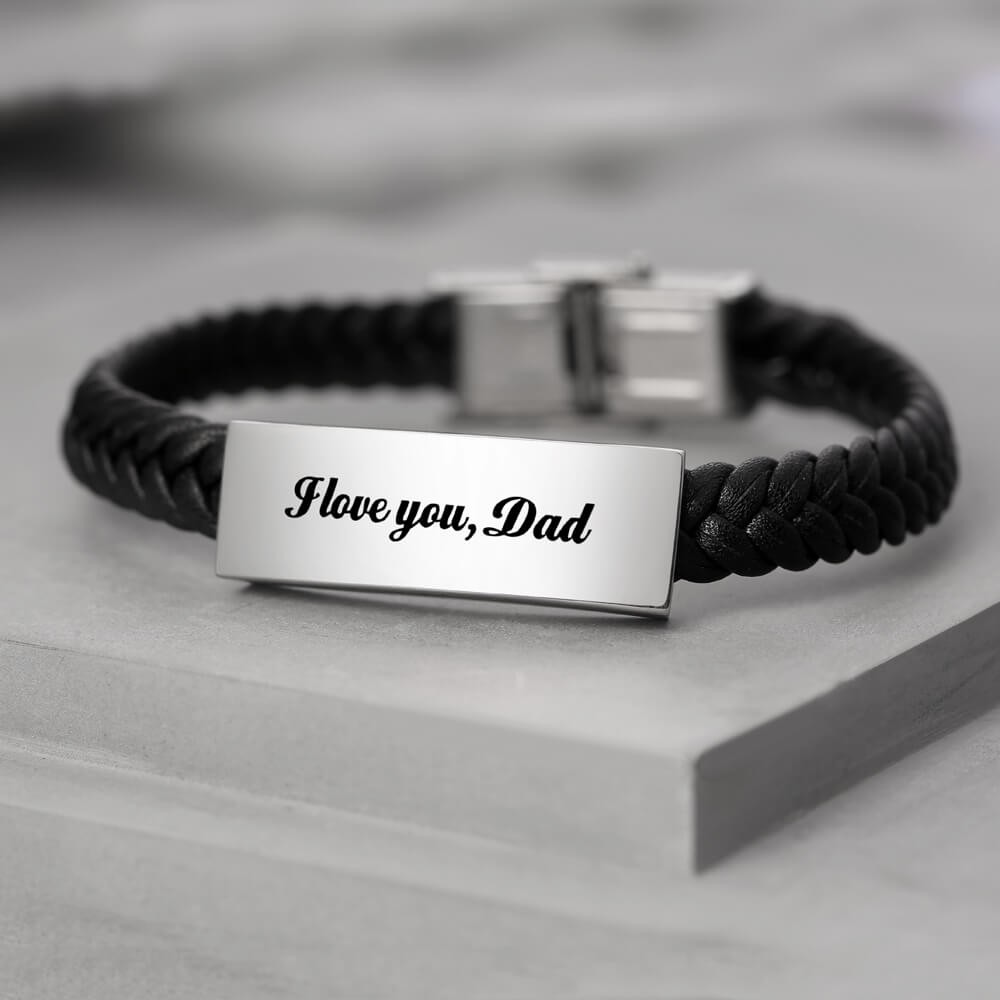 Herren personalisiertes graviertes Namensarmband