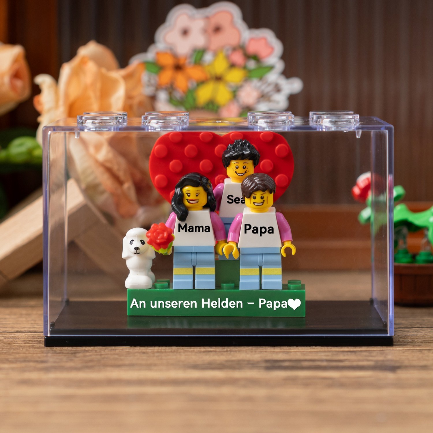 Personalisierte Kleine Figur mit Box für Papa Vatertag Geschenk
