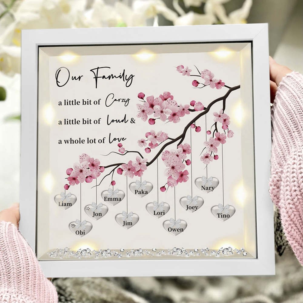 Custom Family Tree Frame With Names Anniversary New Home For Mom Grandma Our Family A little bit of Crazy