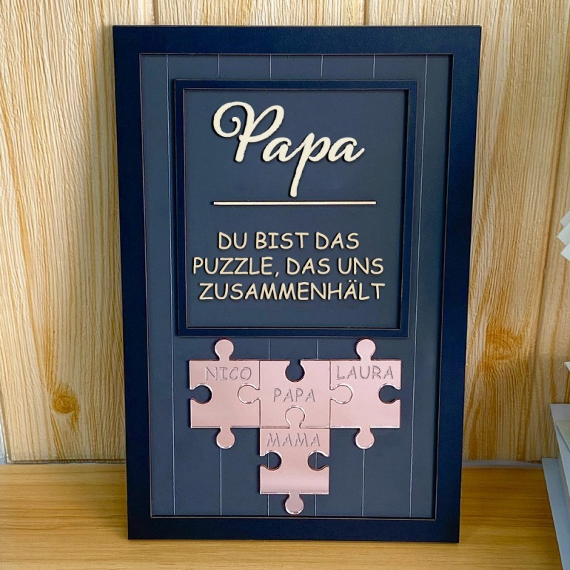 Papa Du bist das Stück, das uns zusammenhält Personalisiertes Papa Puzzle Zeichen Geschenk für Papa