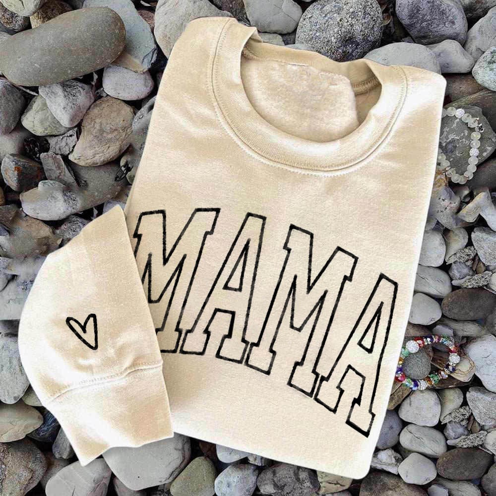 Benutzerdefinierte Mama bestickt Sweatshirt Hoodie mit Kindernamen für Muttertag Geschenkideen