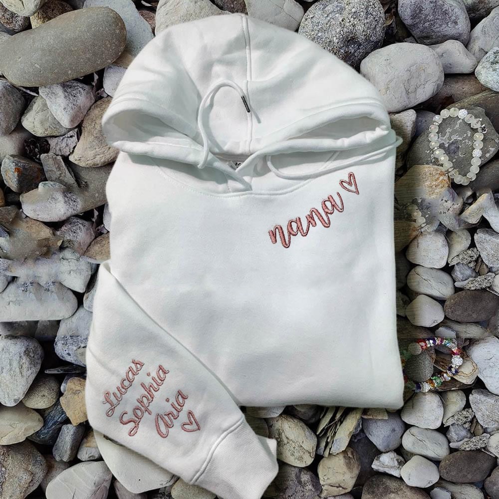 Benutzerdefinierte Mama bestickt Sweatshirt Hoodie mit Kindernamen für Muttertag Geschenkideen