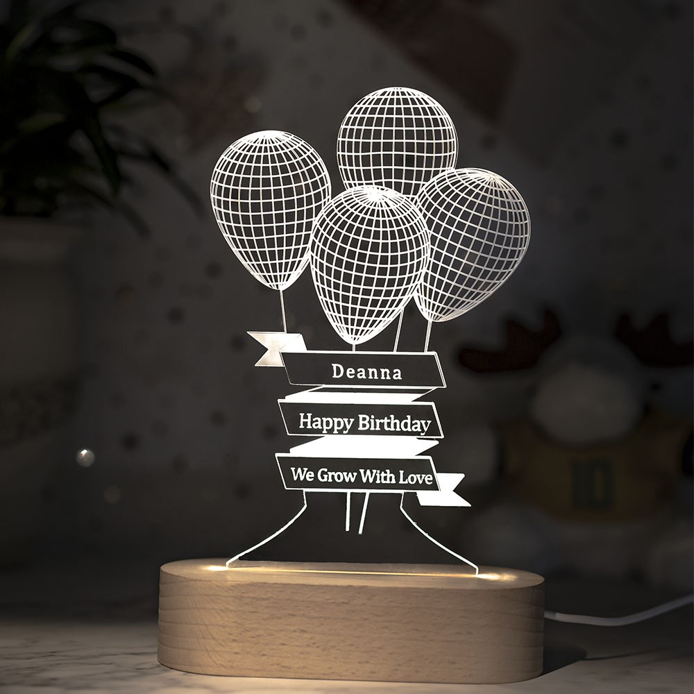 Personalisierte 3D-Illusions-Lampennacht mit eingravierten Namen für ihre Freundin-Frau