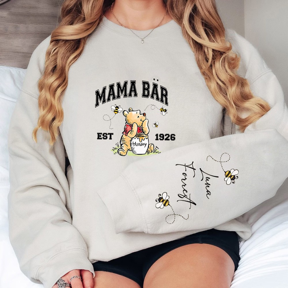 Individuelles Mama Bär Sweatshirt mit Kindernamen für Geschenkideen zum Muttertag