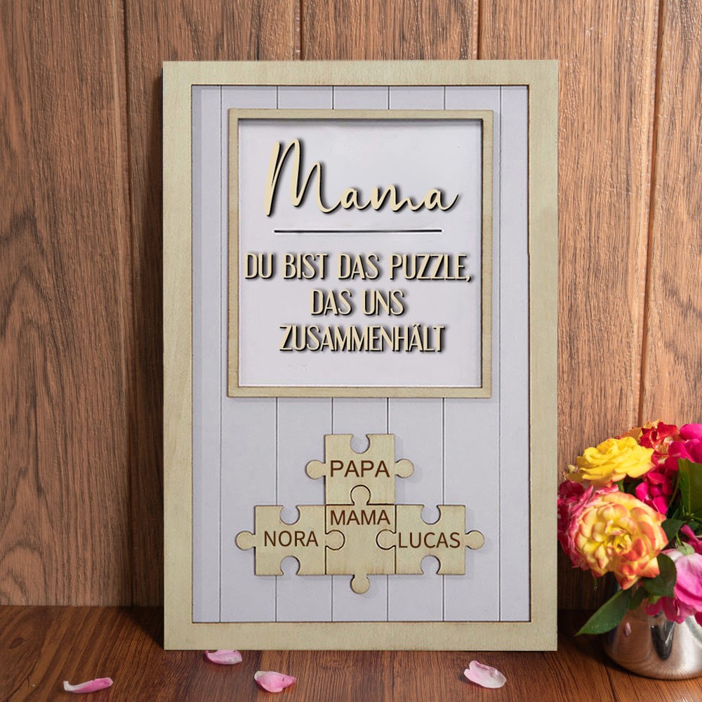 Benutzerdefinierte Mama Puzzle Zeichen mit Namen des Kindes für Mama/Oma Weihnachtsgeschenk