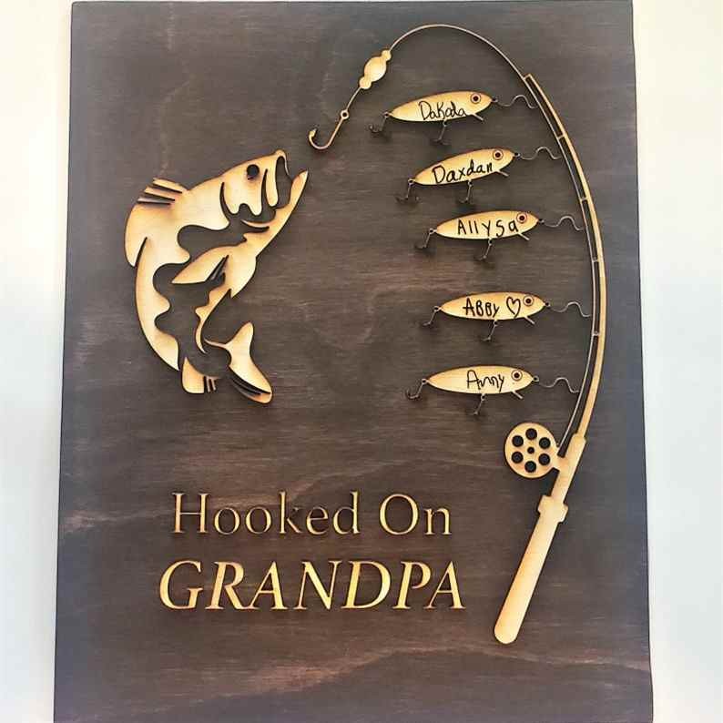 süchtig nach Opa Papa Vatertag personalisiertes Angelausflug Geschenk für ihn