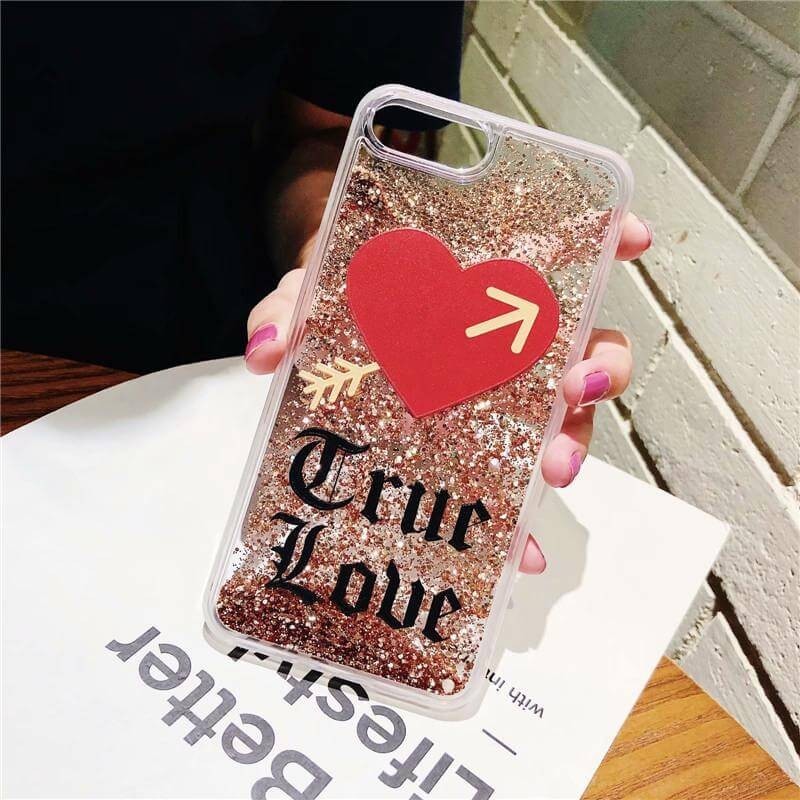 iPhone Xs Quicksand Heart With Love Handyhülle