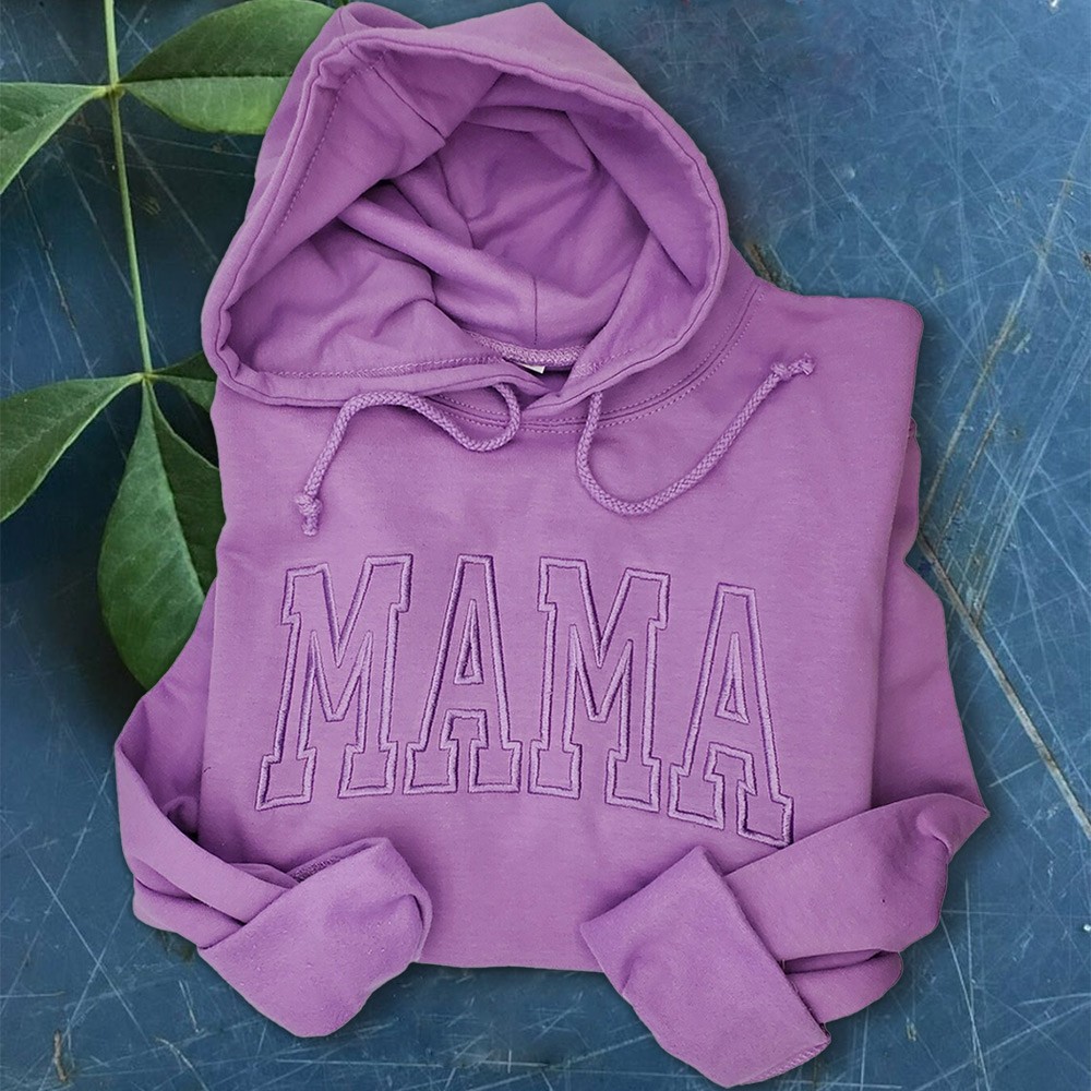 Benutzerdefinierte Bestickt Mama Hoodie mit Kindernamen für Muttertag Geschenkideen