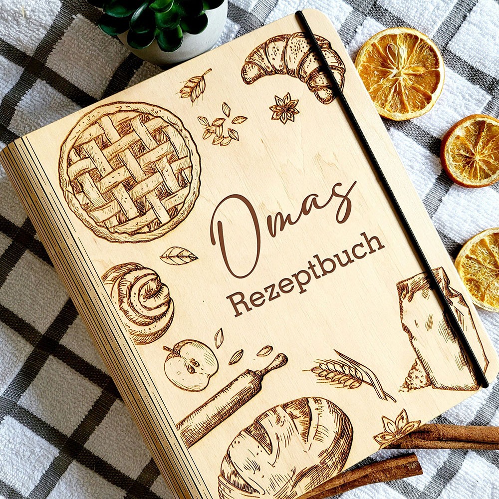 Personalisierte Oma Hölzerne Rezeptbuch Für Weihnachten Geschenk