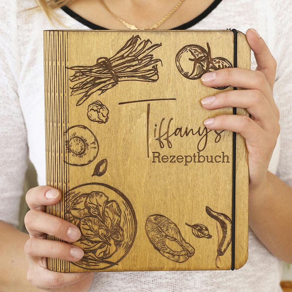 Personalisierte Familie Hölzerne Rezeptbuch Für Weihnachten Geschenk