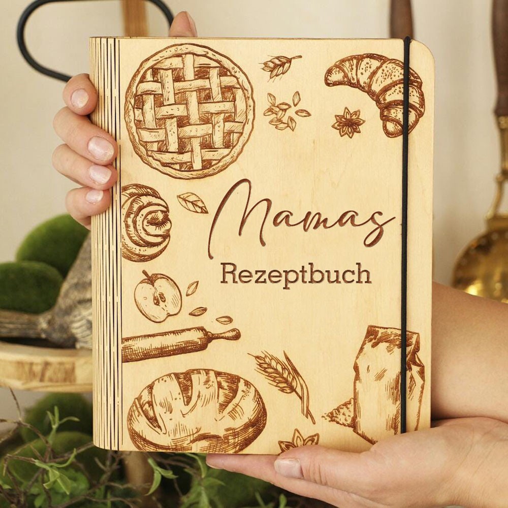 Personalisierte Mama Hölzerne Rezeptbuch Für Weihnachten Geschenk