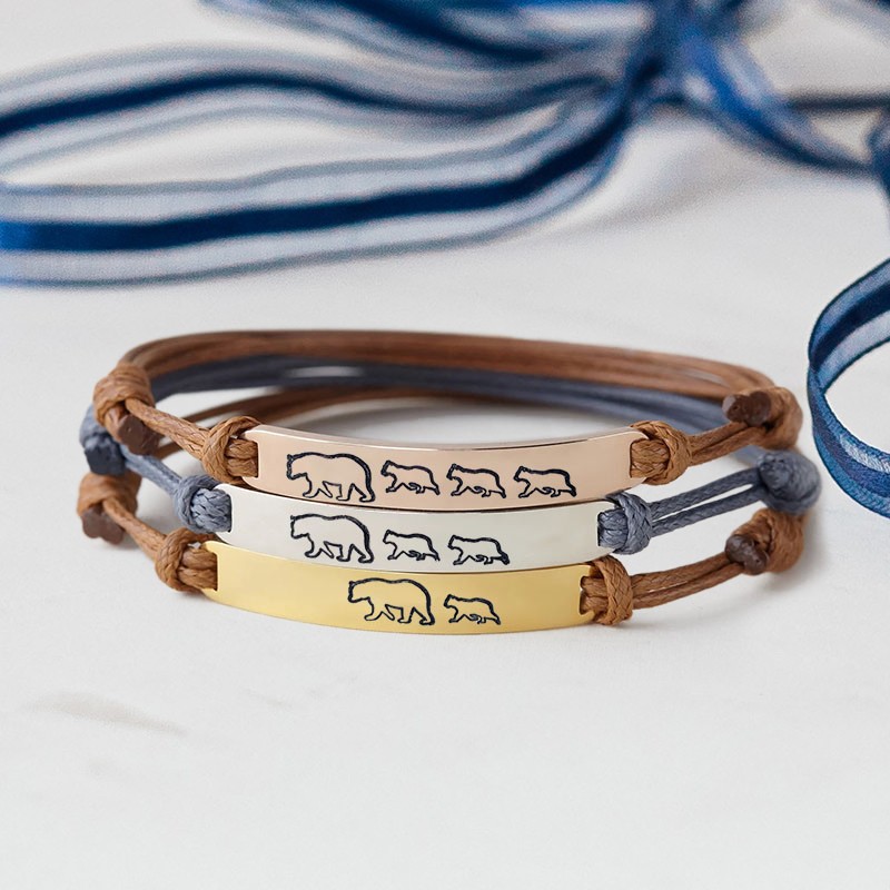Personalisiertes Mama-Bären-Armband für Mama und Oma