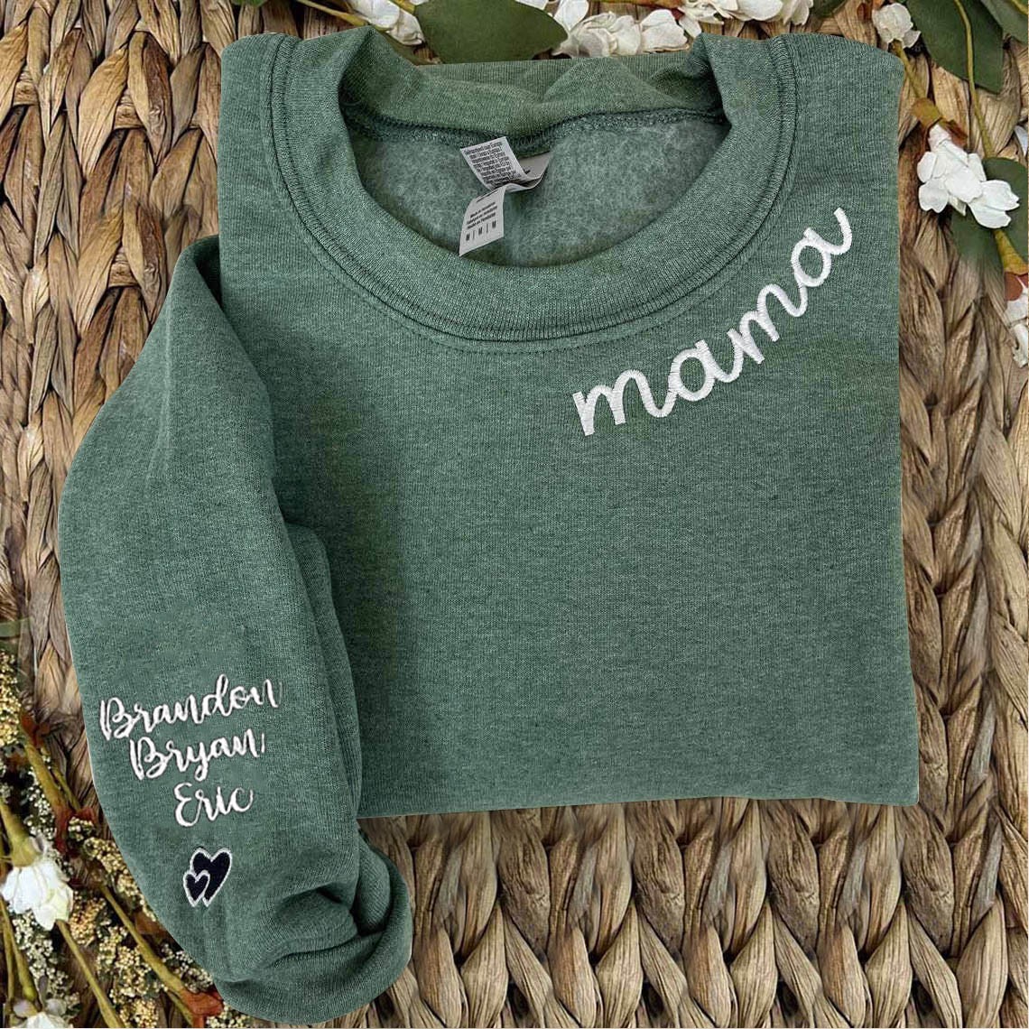 Benutzerdefinierte Mama bestickt Sweatshirt Hoodie mit Kindernamen für Muttertag Geschenkideen
