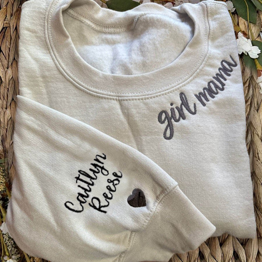 Benutzerdefinierte Mama bestickt Sweatshirt Hoodie mit Kindernamen für Muttertag Geschenkideen