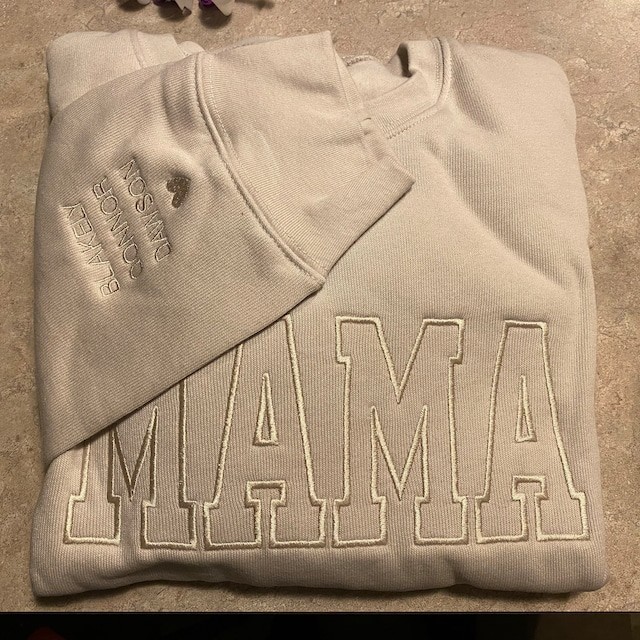 Benutzerdefinierte Mama bestickt Sweatshirt Hoodie mit Kindernamen für Muttertag Geschenkideen