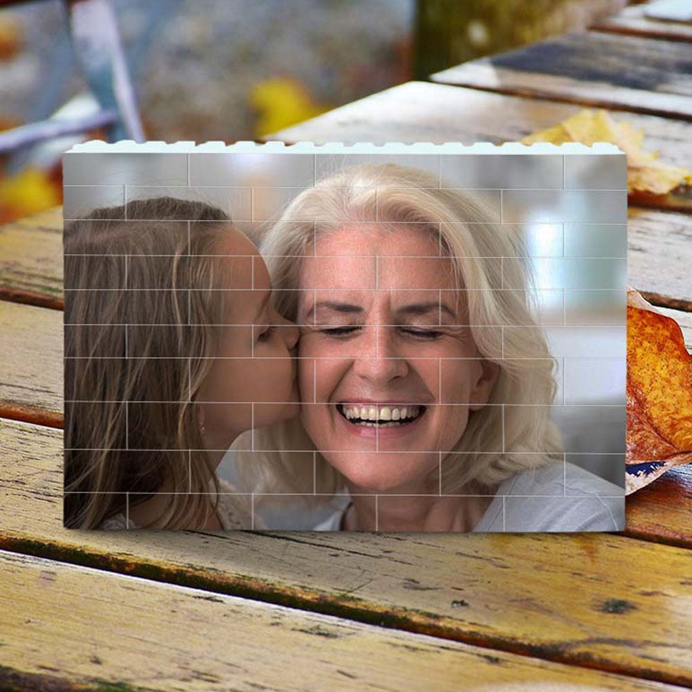 Personalisiertes Fotoblock-Puzzle, Baustein, Familienandenken, Geschenk für Oma