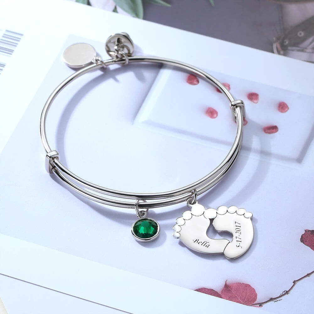 Personalisiertes Namensarmband mit Geburtsstein-Geburtstagsgeschenken für Sie